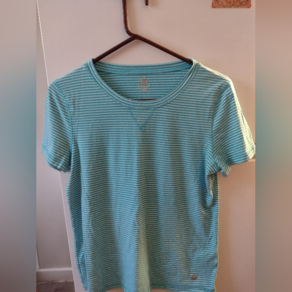 Jones New York Blue and White Short Sleeve Tee Size M. - Picture 5 of 10